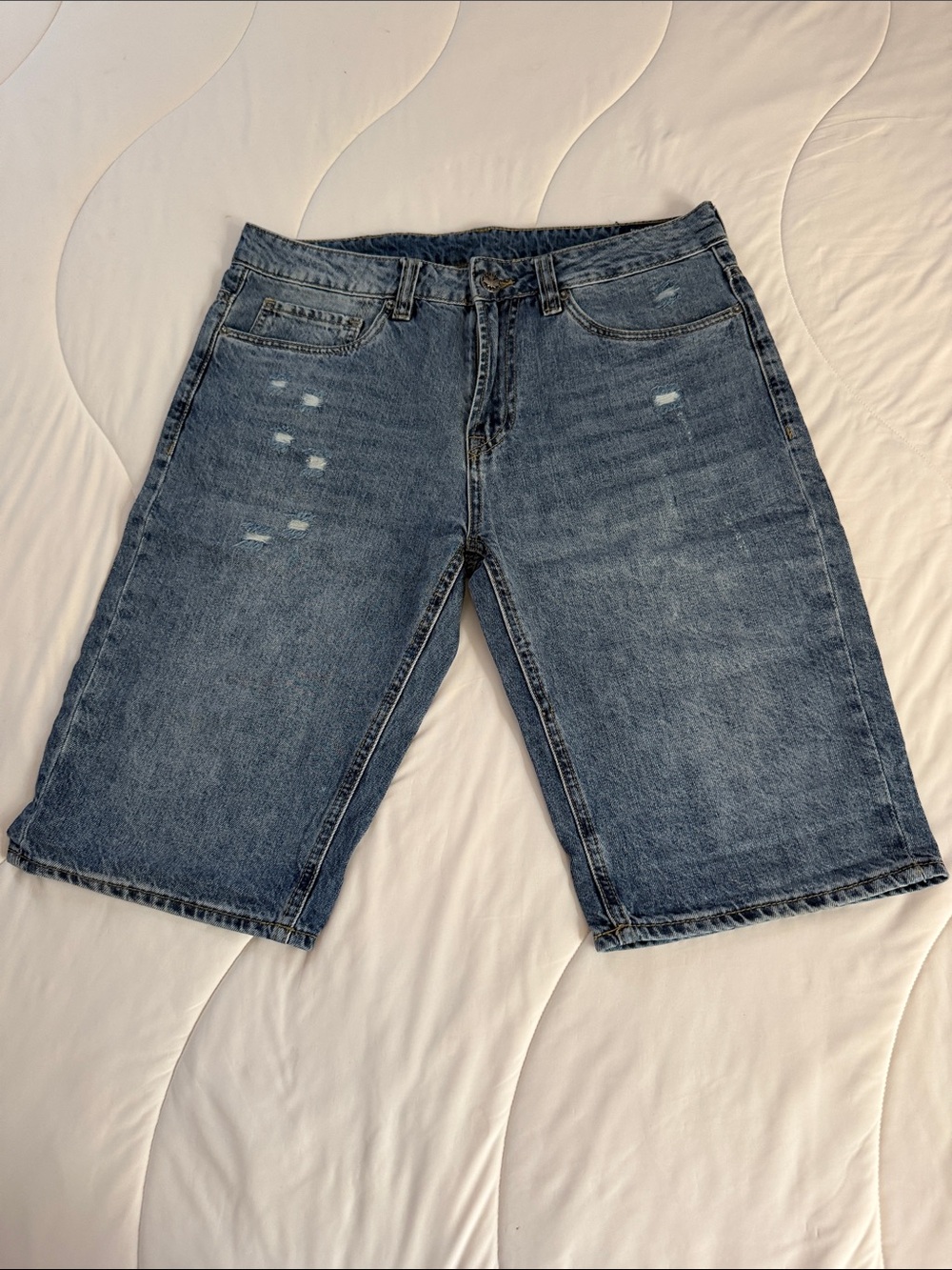 Buffalo David Bitton Distressed Blue Denim Shorts